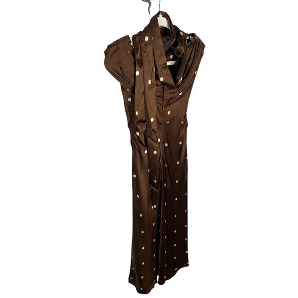 LPA Luisa Midi Dress Satin Polka Dot Retro Glam Formal Party Hoco Statement XXS - Picture 9 of 10